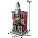 Red brick clock tower building block model, 14 cm tall