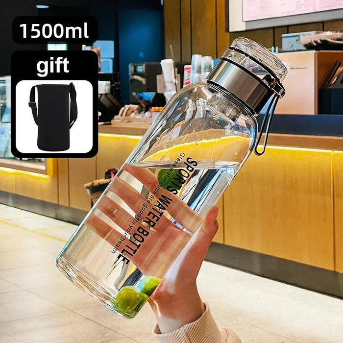 Large Capacity Glass Water Bottle Transparent Milk Juice Cup  for Tour Outdoor Sports and Travel Leak Glass Bottle