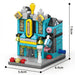 Teal jazz club building block model, 7.6 cm tall