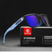 KDEAM square polarized sunglasses, mirror blue lenses (C10)