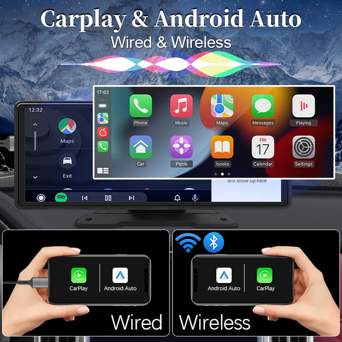 10.26 Car Mirror Radio Multimedia Video Player Universal Wireless Carplay Android