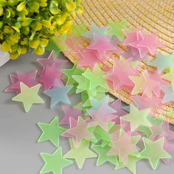 Luminous Cartoon butterfly Stars Wall Stickers for Kids room Bedroom Decor Glow in the dark Wall Decals Noctilucent Stickers