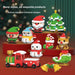 Christmas micro block figures: elf, Santa, snowmen, tree, reindeer, train and bells