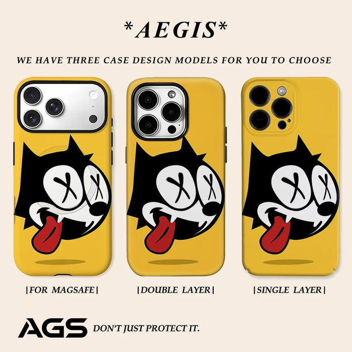 Cartoon f-Felix the Cat Phone Case For Magnetic Phone Case for IPhone 17 16 15 14 13 Pro Max Plus Single Double-layer tough Case