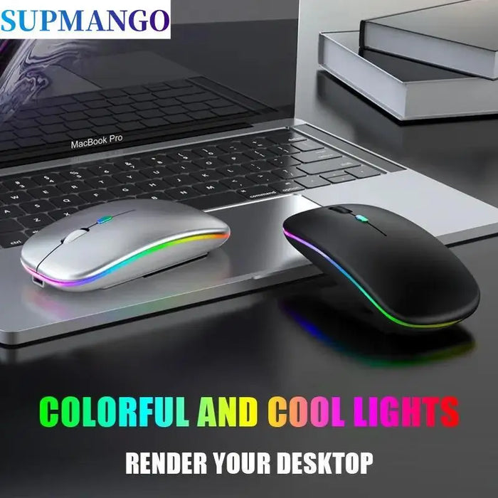 Rechargeable Wireless Mouse LED Backlit Mouse Laptop Computer Mouse 2.4Ghz