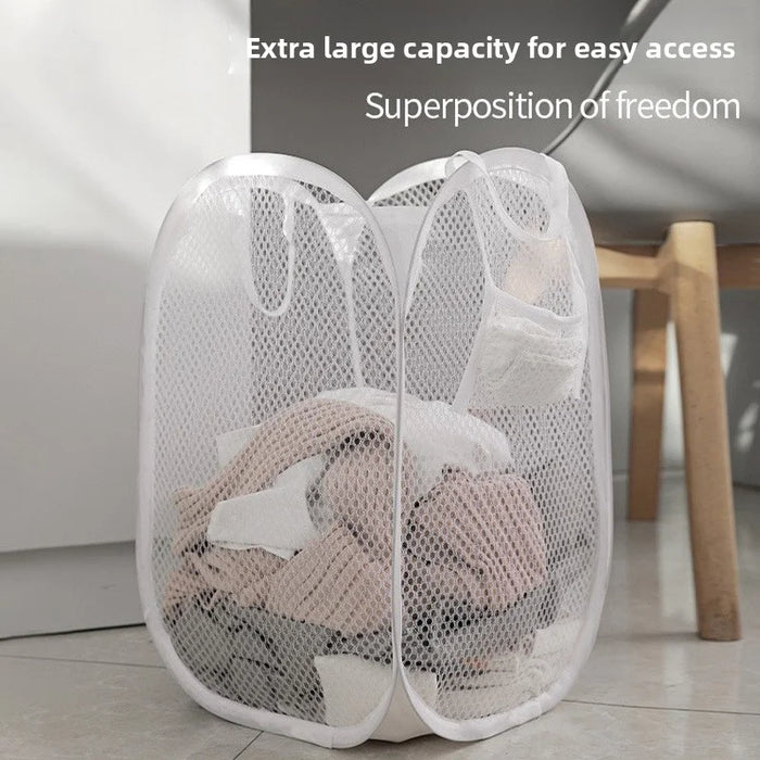 Large Capacity Laundry Basket Foldable Storage Basket with Ventilated Skeleton for Dirty Clothes Easy to Carry and Organize