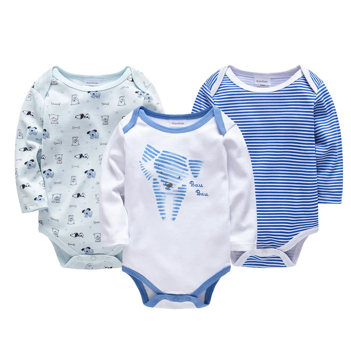 3/6 Pcs/Lot Newborn Baby Clothes Boys Cute Romper 100% Cotton Long Sleeve Bodysuit Baby Clothing Set Gift Infant Jumpsuit 0-24M