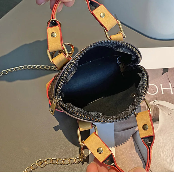 Mini Chain Printed Handheld Diagonal Bag for AirPods pro 4/3/2 Small Headphone Coin Purse Holder with Strap