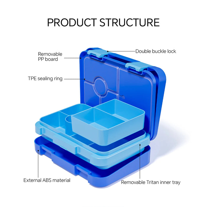 1100ml Lunch Box Microwavable Bento Box Tritan Interlayer Leakproof Storage Box Hermetic Containers Students Adults School