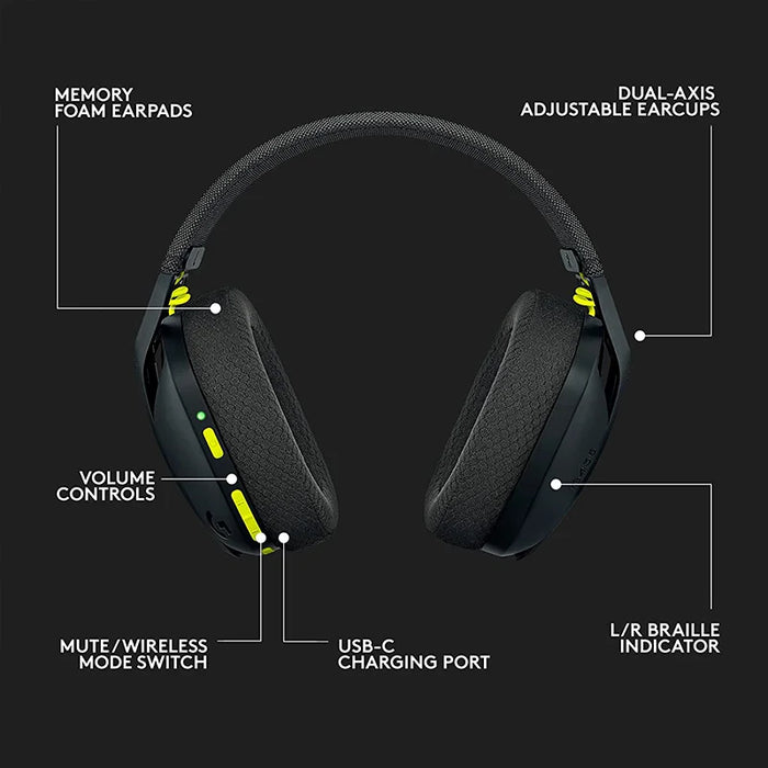 Logitech G435 LIGHTSPEED Bluetooth Wireless Gaming Headset Surround Sound Headphone