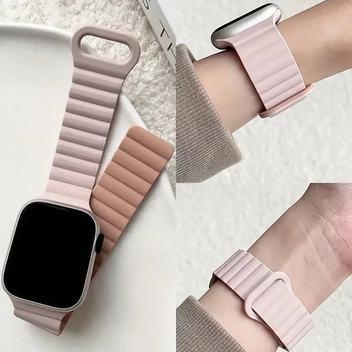 Magnetic Loop Band For Apple Watch Ultra 2 49mm 45mm 44mm 40mm 41mm 42mm Silicone Bracelet iWatch Series 9 8 7 6 SE 5 4 3 Strap