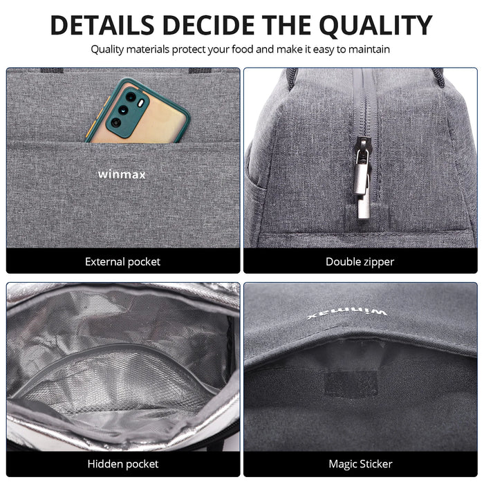 Lunch Box Thermal Bag Portable Waterproof Durable Wide Opening