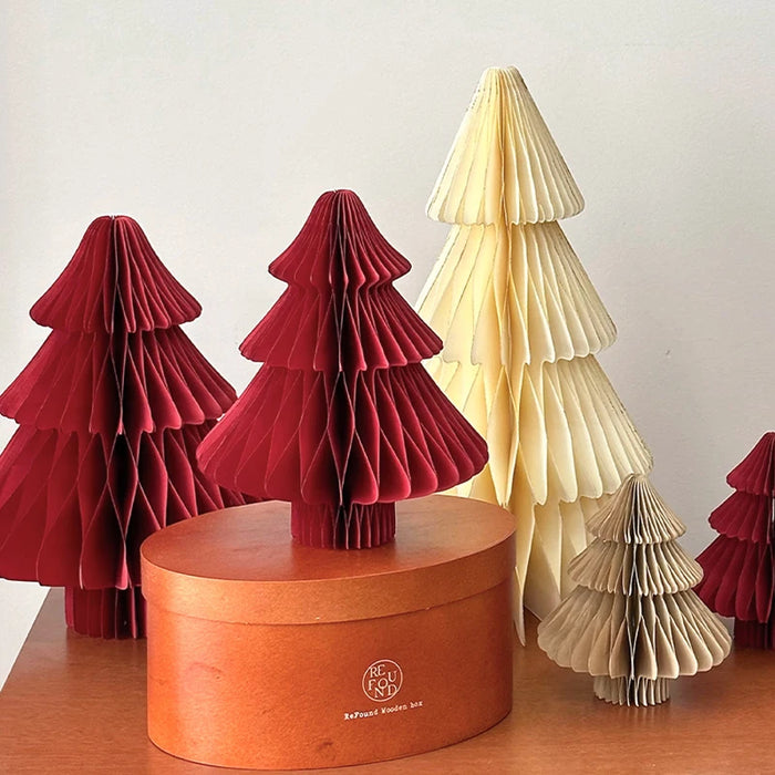 Chinese New Year Decorations Paper Honeycomb Ball Folding Christmas Tree 3D Ornament Home Wedding Decoration Desktop Ornament