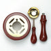 Wax seal melting stove and spoon: 3-Piece Set, Brown