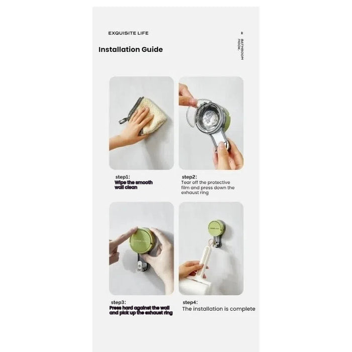 Suction Hooks Strong Vacuum Power Traceless No-Drilling Adhesive Hooks for Home Bathroom Kitchen Door Back and Toilet Area