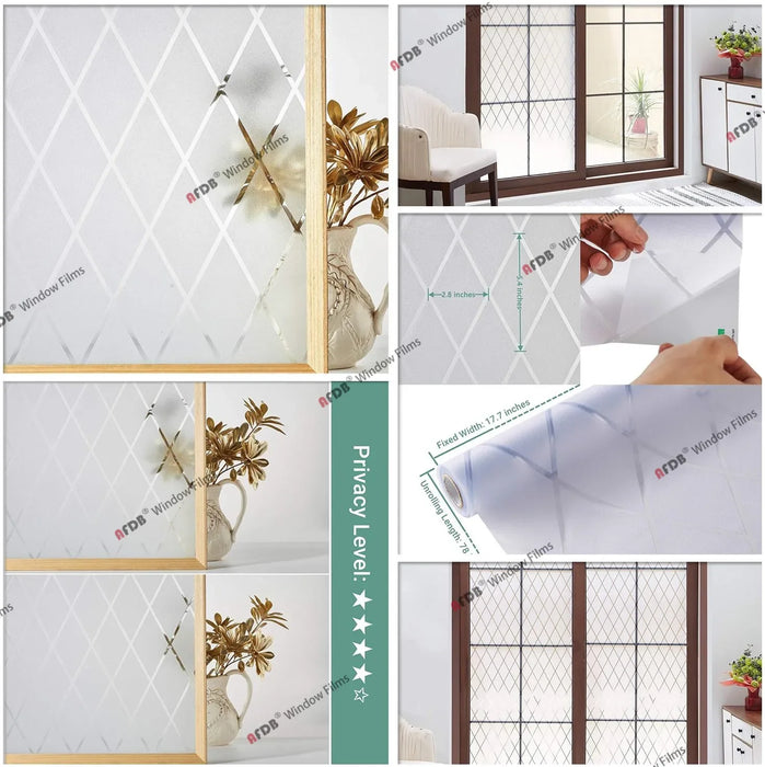 Stained Decorative Window Film Static Self Adhesive Glass Sticker Heat Control Vinyl Window Cling For Home Door Glass Decals