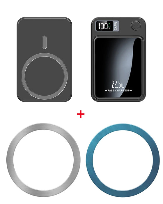 20000mAh Magnetic Wireless Charger Power Bank Magnetic Ring for iPhone 16 15 Samsung Huawei Xiaomi 22.5W Fast Charging Powerbank