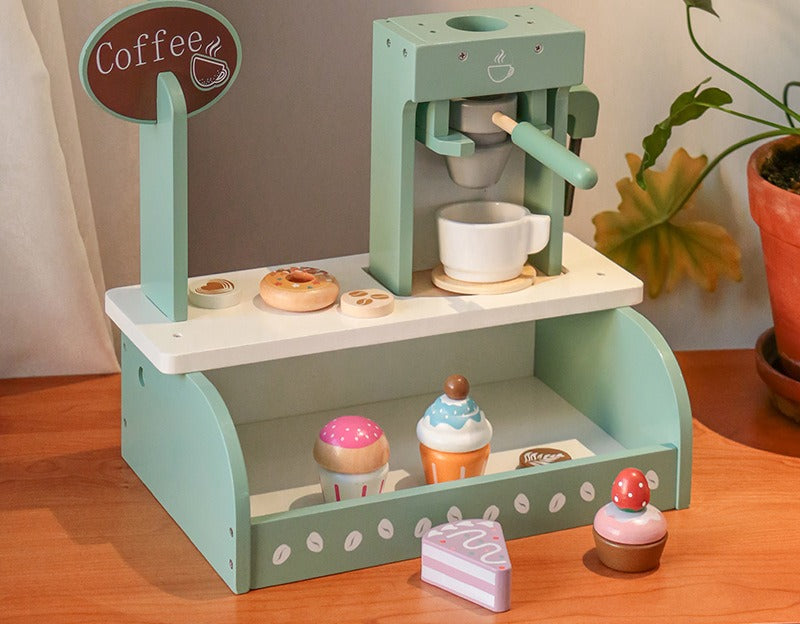 Wooden Simulation Dessert Rack Afternoon Tea Set Toy Pretend Play Food Learning