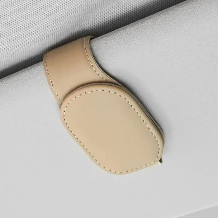 Car visor sunglasses holder: Beige