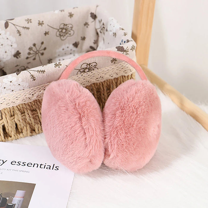 Portable Folding Winter Warm Earmuffs Fashion Solid Color Earflap Outdoor Cold Protection Soft Plush Ear Warmer