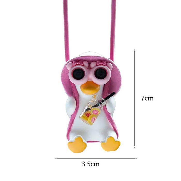 Pink Swinging Duck Car Decoration Pendant Interior Accessories