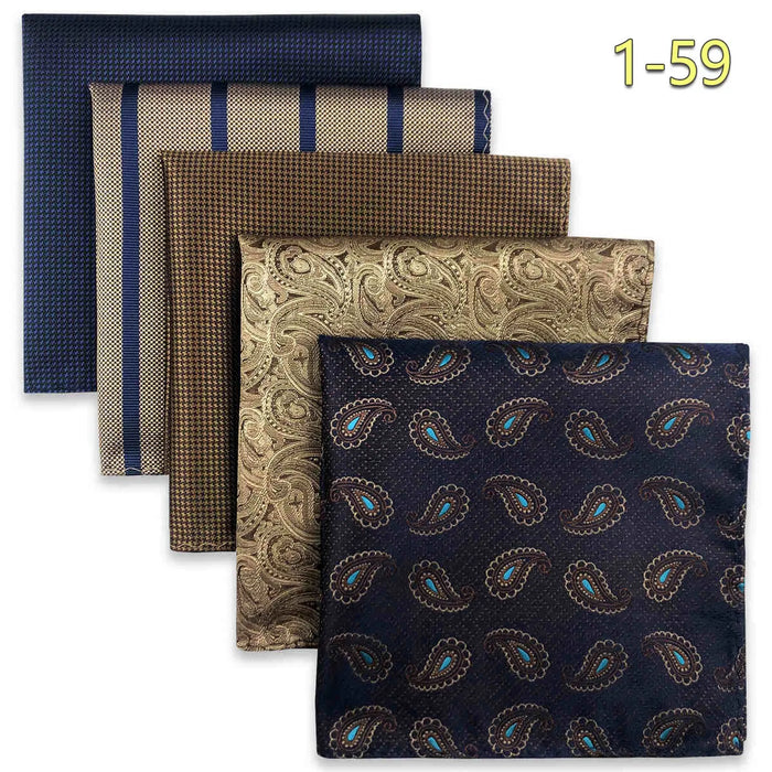 5 Pieces Mens Pocket Squares Wedding Handkerchiefs Set Fashion Formal Bundle Luxury Unique