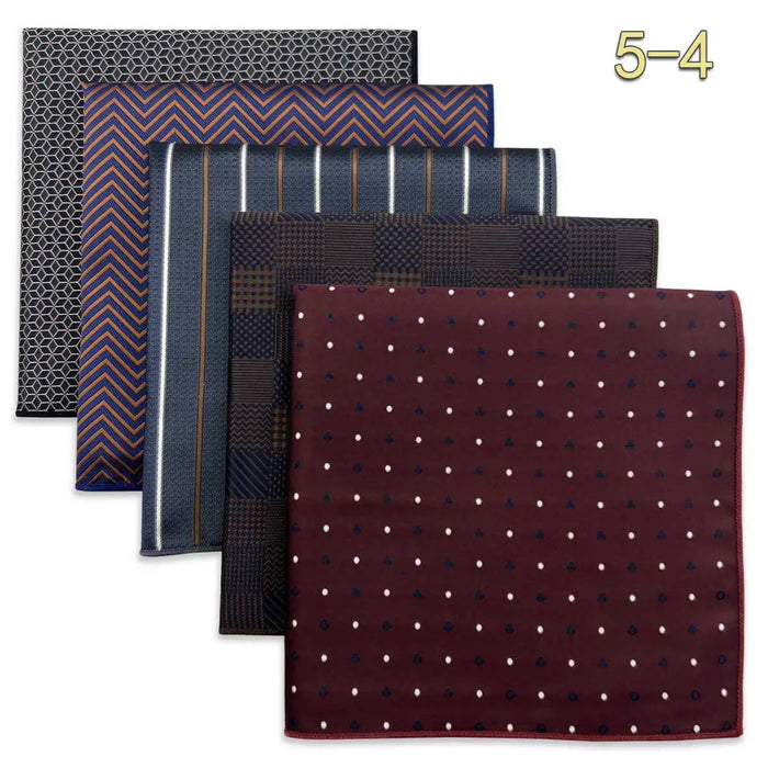 5 Pieces Mens Pocket Squares Wedding Handkerchiefs Set Fashion Formal Bundle Luxury Unique