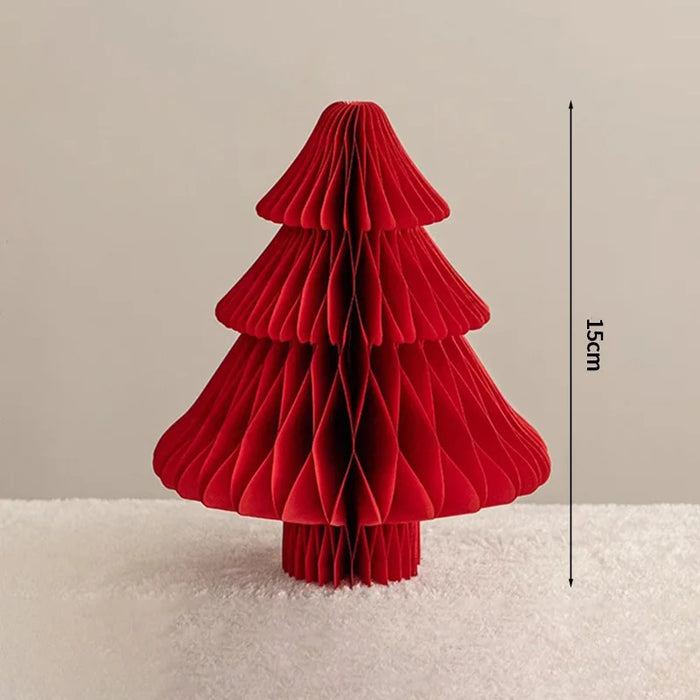 Chinese New Year Decorations Paper Honeycomb Ball Folding Christmas Tree 3D Ornament Home Wedding Decoration Desktop Ornament