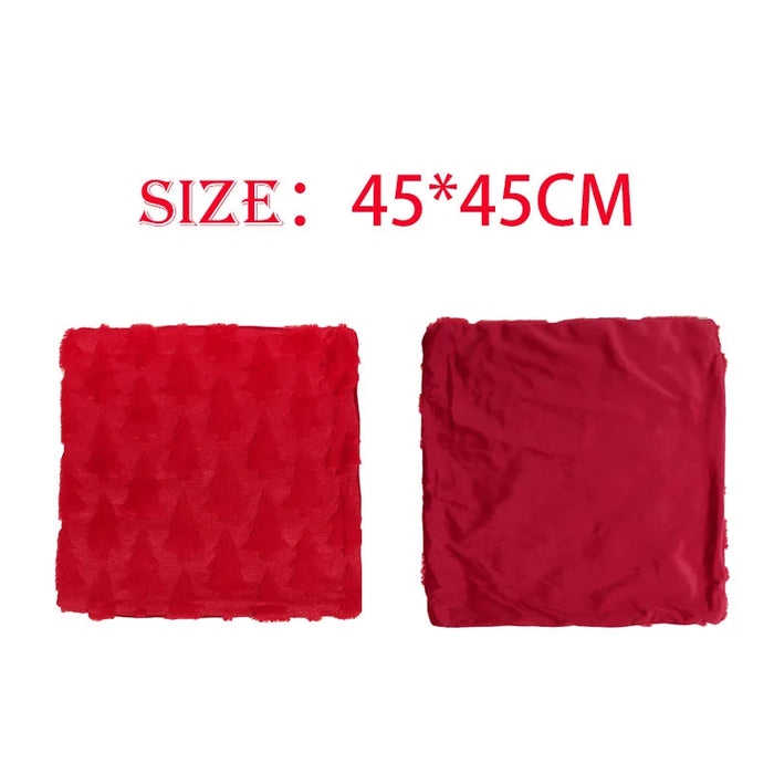 Red cushion covers, 45 x 45 cm, patterned front and plain back