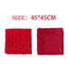Red cushion covers, 45 x 45 cm, patterned front and plain back