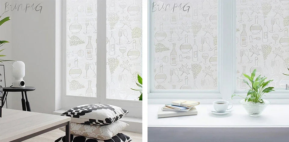 Stained Decorative Window Film Static Self Adhesive Glass Sticker Heat Control Vinyl Window Cling For Home Door Glass Decals