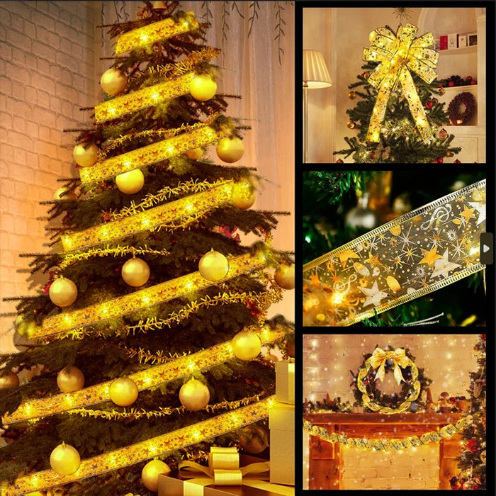 1/3/5/10M LED Christmas Tree Fairy Ribbon Lights String Navidad Christmas