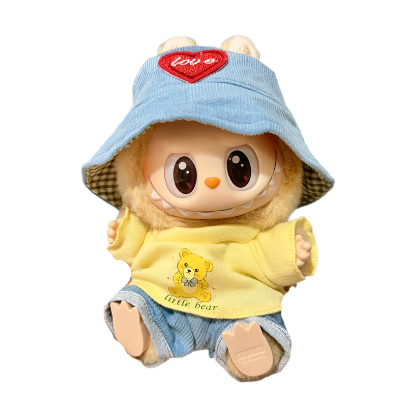 Mini Plush Doll'S Clothes Outfit Accessories For 17cm Korea Kpop Labubu I II Idol Dolls sit party overalls Clothing