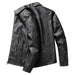 Black faux leather jacket, side view
