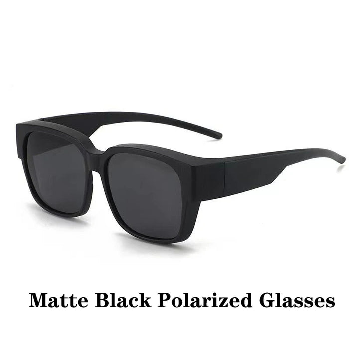 Fit-over sunglasses: Matte Black, Grey Lens, Polarized