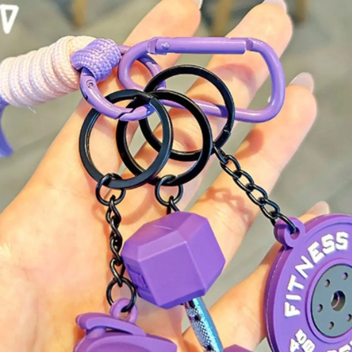 Dopamine Barbell Plates Keychain Kettlebell INS Simulation Dumbbells Keyring Detachable Creative Fitness Series Pendant Gifts