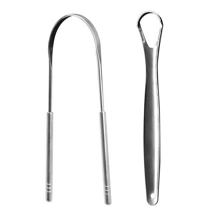 1/2Pcs Tongue Scraper Stainless Steel Tongue Cleaner Oral Care Hygiene Scraper Dental Oral Care Hygiene Health Care Tool