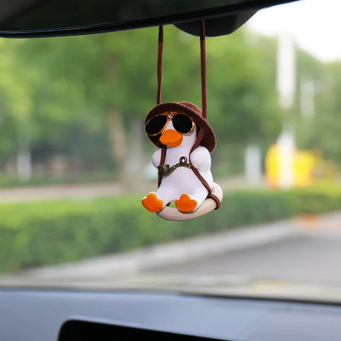 Pink Swing Duck Car Interior Decoration Accessories