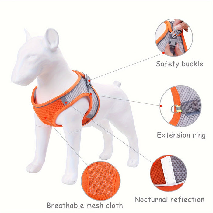 Soft Mesh Pet Harness for Small Dogs: Comfy & Safe Reflective Vest for Walking