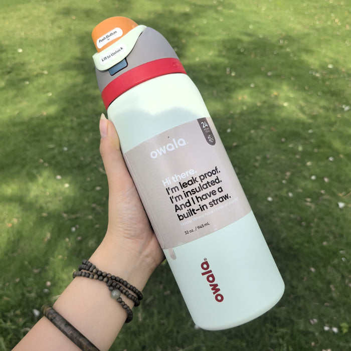 Owala freesip 32oz Stainless Steel Vacuum Insulated Tumbler with Straw Lid & Handle - Double-Wall Thermal Cup, Leakproo Travel, Office Reusable Insulated Bottle for Hot/Cold Drinks, Gym, Travel, Office Available in multiple c