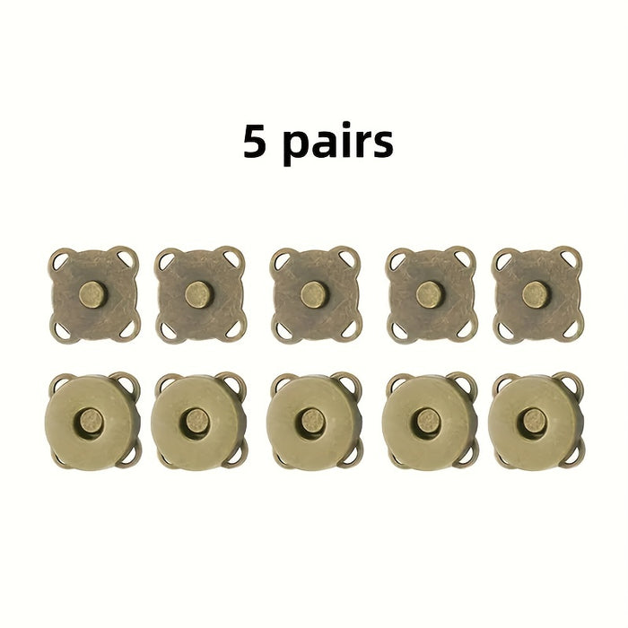 5/8 Pairs Hand-sewn Magnetic Invisible Snap Buttons DIY Plum Blossom Buckles Strong Magnetic Buttons, Clothing Bag Accessories