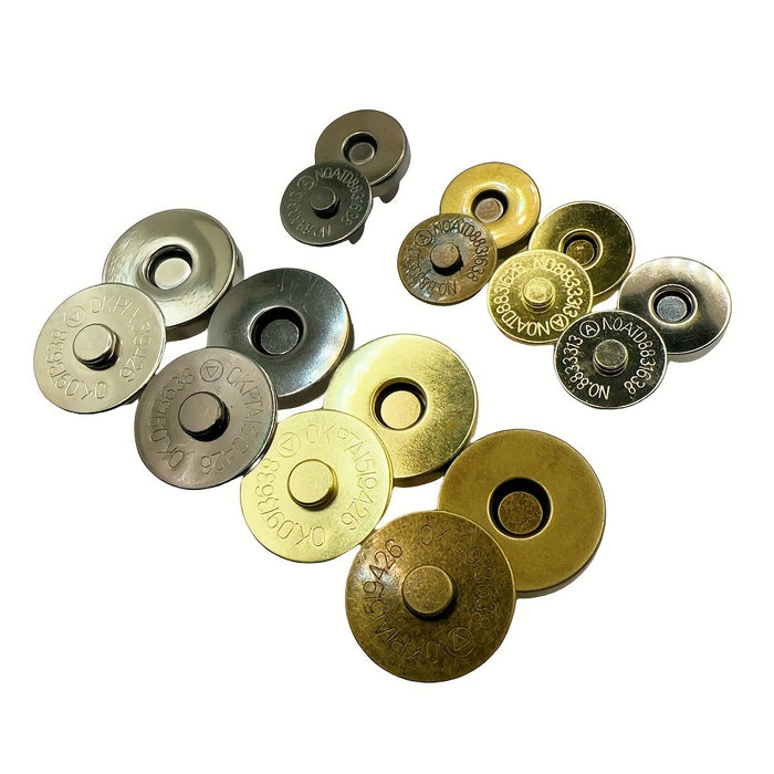 Pack Of 10 Magnetic Clasps, 14-18MM, For Handbags, Wallets, Craft Bags, And Accessories