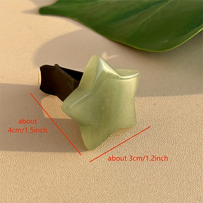 1pc Natural Quartz Crystal Car Vent Clip, Star Moon Heart Shape, Non-Electric Auto Air Vent Decoration, Ideal for Christmas Halloween Graduation Juneteenth Gifts
