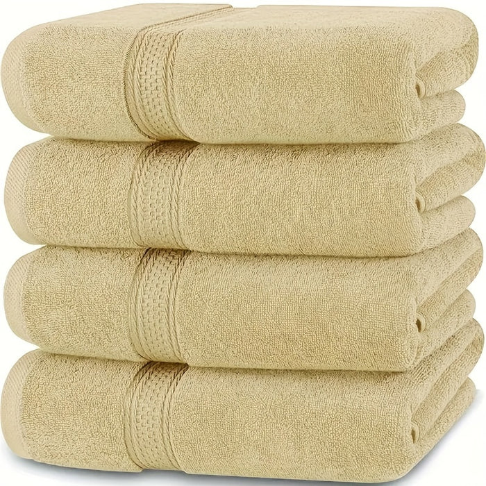4-Pack Luxurious Cotton Hand Towels - Woven Face Towels, Highly Absorbent, Soft & Skin-Friendly for Home, Hotel, Spa