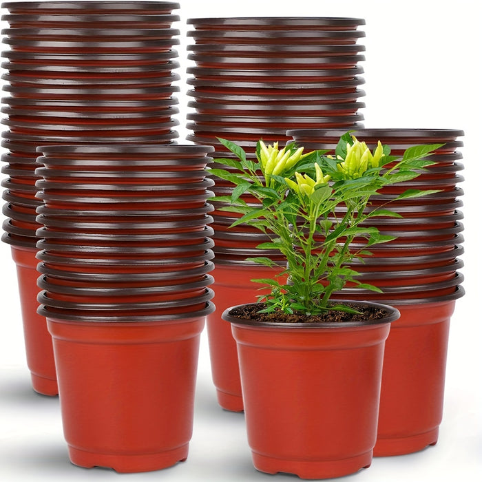 50pcs, Plastic Planter Pots For Indoor And Outdoor Plants, Lightweight Plastic Plant Pots For Seed Starting And Cultivation | Durable, Affordable, Ideal For Seed Germination And Flower Cultivation | Versatile Sizes | Extra La