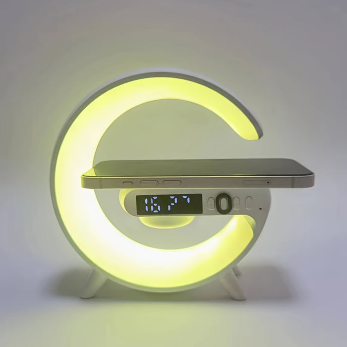 Smart Wireless Speaker with Phone Charger, Dimmable Alarm Clock, Sunrise Simulation, Sound Machine with Night Light
