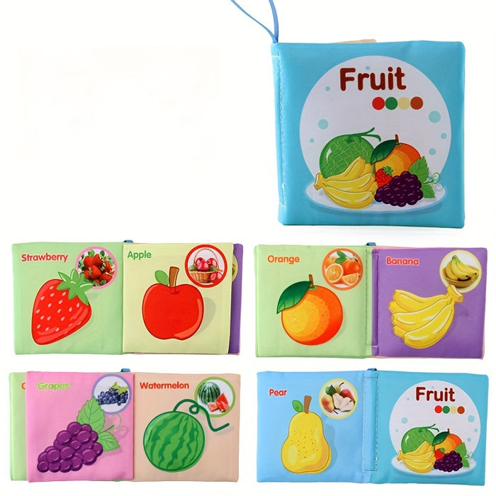 5-Pack/3-Pack Soft Fabric Baby Books, Cognitive Educational Toys, Durable & Washable, Vibrant Fruit, Animal, Ocean Themes, Early Learning & Cognitive Development, Perfect for Christmas, Birthday, Halloween, Thanksgiving, East