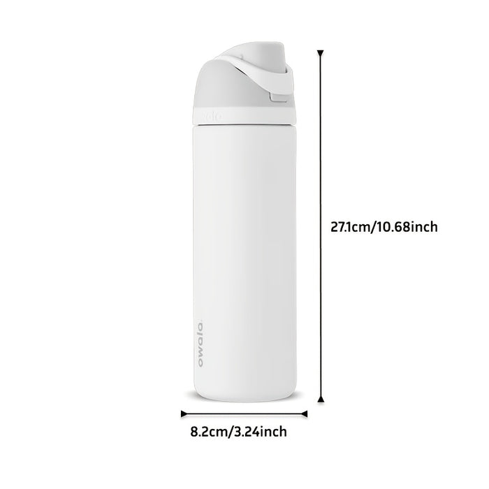 OWALA 304 Stainless Steel Vacuum Water Bottle with Straw - BPA-Free Leakproof Bottle Cup, 24hr Hot/Cold Retention, Carry Loop & One-Touch Lid, Portable Bottle for Men & Women, Gym, Cycling, Camping, Hiking (Teal Green/Coral P