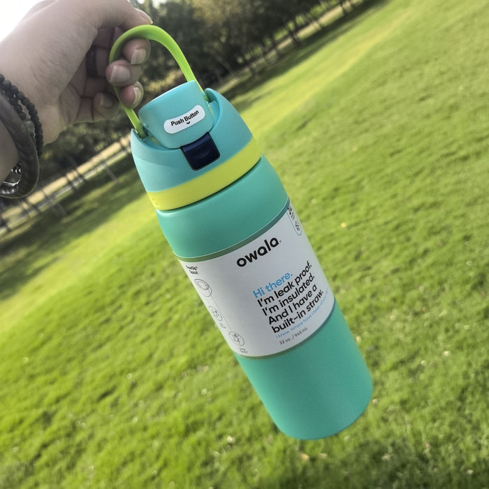 Owala freesip 32oz Stainless Steel Vacuum Insulated Tumbler with Straw Lid & Handle - Double-Wall Thermal Cup, Leakproo Travel, Office Reusable Insulated Bottle for Hot/Cold Drinks, Gym, Travel, Office Available in multiple c