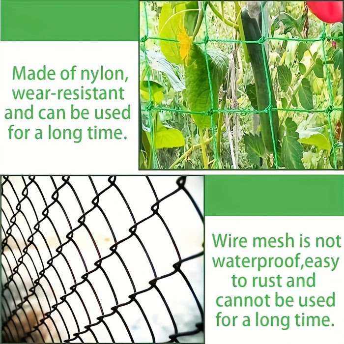 Set of 2 Sturdy PVC Garden Trellis Netting - Reliable Support for Vines, Blooms & Produce, Simple Installation, Weatherproof, Climbing Garden Rope, Ideal for Spring